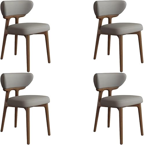 Miniatura 49 de YVYKFZD Sillas de comedor de madera maciza, juego de sillas de cocina sin brazos, silla de comedor con respaldo curvo, silla tapizada de cuero, para