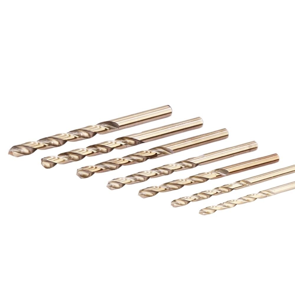 Wiertła kręte kobaltowe 1,0–13,0 mm M35, chwyt prosty, wiertło Jobber ze stali szybkotnącej do stali nierdzewnej, metalu hartowanego, żeliwa(10PC,6.1mm)