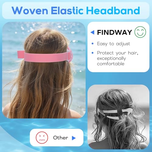 Findway Taucherbrille Erwachsene mit Stoffband, Schnorchelmaske für Herren Damen mit Nasenabdeckung Schwimmbrille Anti-Fog, Tauchmaske mit 180°Panorama HD Tempered Glas Anti Nebel Anti-Leck