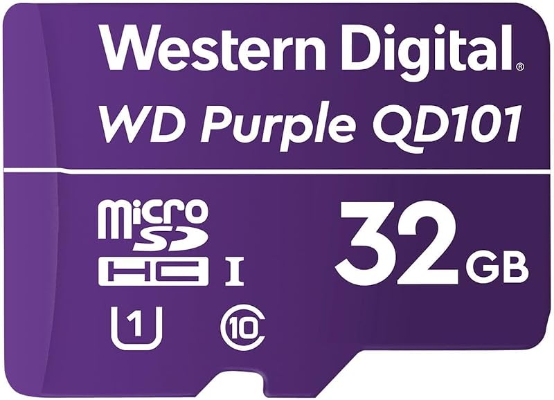 Western Digital SC QD101 Micro SD Card 32GB WD Purple Surveillance Camera WDD032G1P0C