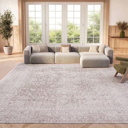 SAFAVIEH Area Rug 8x10 - Reflection Collection - Large - Beige & Cream, Non-Shedding & Easy Cleaning, Ideal for Living Room, Bedroom, Dining Space (RFT670A)