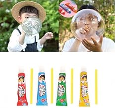 Bhujry Bubble Making Glue Balloon 4 pcs Retails Magic Bubble Making Glue Colorful Plastic Bubble Blowing Toy Bubbles Crafting Outdoor Toy for Kids (Multicolor)