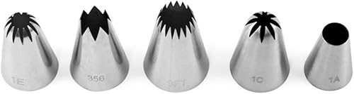 Miniatura 9 de FantasyDay 5 puntas de tubería de acero inoxidable, boquillas de tubería, suministros de decoración de pasteles, galletas, suministros de decoración