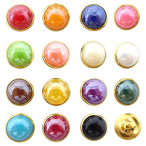 Honbay 150Pcs 10Mm Copper Base Pearl Buttons Half Dome Cap Resin Single Hole Button Round Sewing Decorative Buttons For Skirts, Shirts, Dresses, Sweaters, Hats, Craft Projects #TOP1