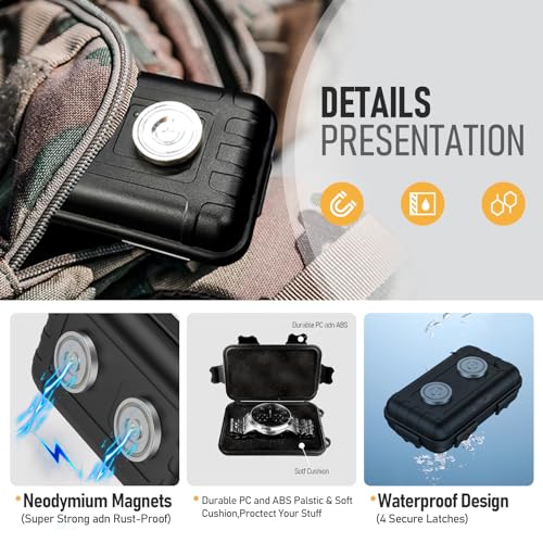 Magnetic Key Box,Magnet Key Holder Under car,Hide a Key Magnetic Holder,IPX7 Waterproof Key Hider Outdoor (Regular) - Thumbnail 4