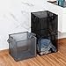 HONOMA Laundry Bags Hamper Bag with Handles,Portable &Collapsible Dirty Clothes Mesh Basket Foldable for Washing Storage, Kids Room,Dorm or Travel (Black, Single-Layer)