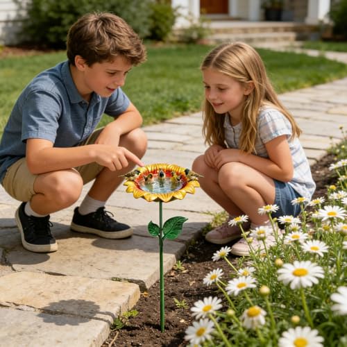 Bain d'oiseaux en métal pour attirer papillons et mésanges au jardin - 3
