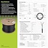 TRUE CABLE Cat6 Direct Burial Outdoor Bulk Ethernet Cable, Shielded F/UTP, 500ft, Black, 23AWG Solid Bare Copper, Heavy Duty Outdoor, Waterproof, UV, 550MHz, PoE++ 100W (4PPoE), ETL Listed #5
