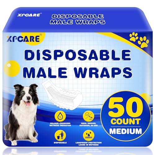 Xpcare 50 Count Disposable Male Dog Diapers cover