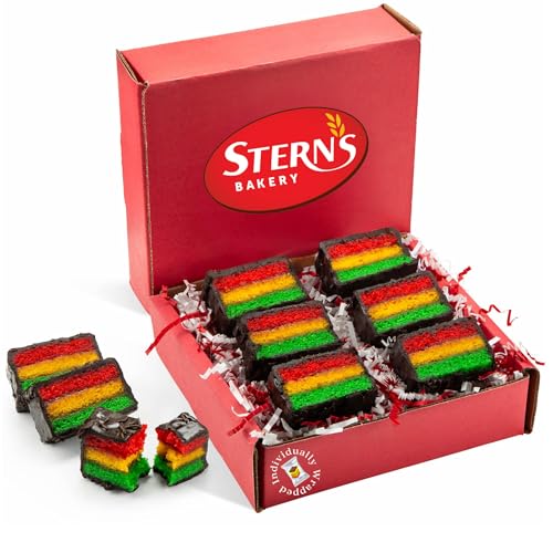 Rainbow Cake Gift Basket | Individually Wrapped Italian Rainbow Cookies | Christmas Food Gifts, Holiday Desserts | Corporate Gift Basket for Men Women Family | Kosher & Nut Free | Stern’s Bakery