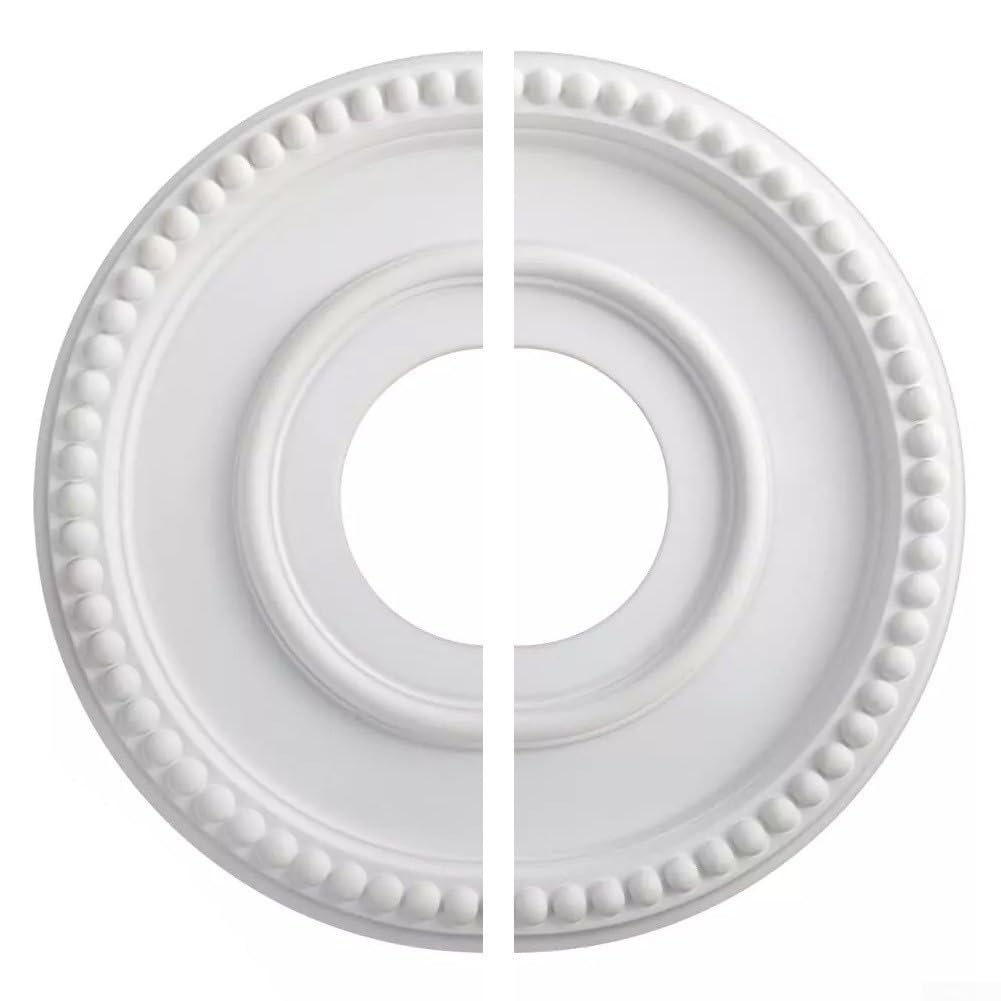 Round Split Decorative Ceiling Fan Fixture Cover - White Retro Minimalist Design PU Material Ceiling Medallion