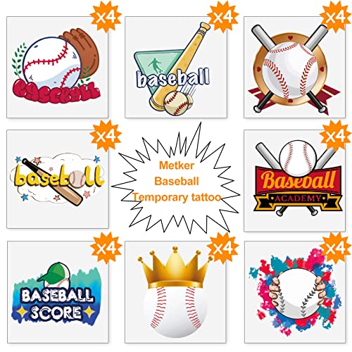 Metker Baseball (160 Pcs) Kids Waterproof Temporary Tattoos,Children'S Temporary Tattoo Toys,Boy Face Tattoo Stickers thumb #1
