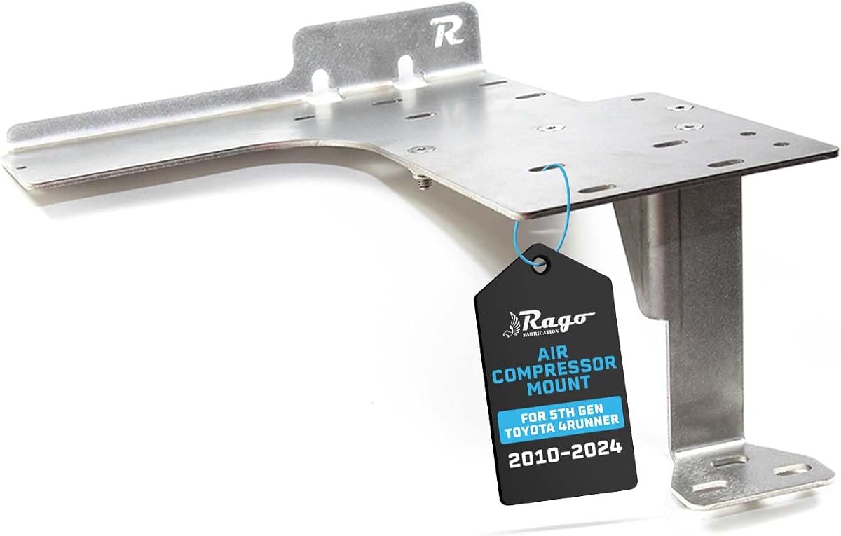 Rago Air Compressor Mount for Toyota 4Runner 2010-2024 5th Gen | Laser-Cut Aluminum Mounting Bracket, Fits ARB Single and Twin Air Compressors