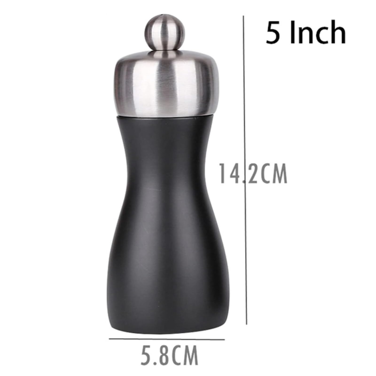 Młynek Do Przypraw Pieprzu Drewniane Młynki Do Pieprzu I Soli Młynek Ze Stali Węglowej Ręczny Narzędzia Kuchenne Do Różnych Przypraw(2pcs,5in)