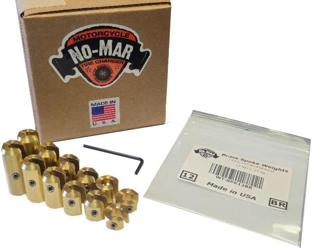 No-Mar Brass Re-Usable Motorcycle Spoke Weights 12pc Universal Weights