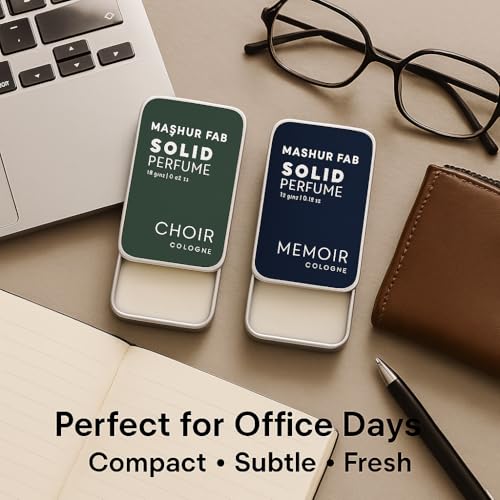 Image of Solid Perfume Combo - Soiree & Antonia | 2-Pack Alcohol-Free Natural Cologne | Long-Lasting Fragrance for Men & Women | Citrus, Floral & Woody Notes | 12g Each (Pinecone, Grapefruit)