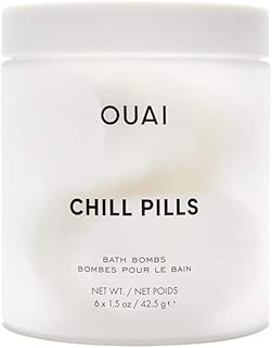 OUAI Chill Pills. Escape to Your Own Relaxing Spa with Jasmine and Rose Scented Bath Bombs. Unwind While Jojoba, Safflower...