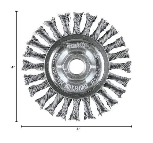 Image of Makita A-98669 4 inch Knot Twist Wire Wheel, 5 /8 inch-11
