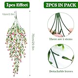 Yueshop 2PCS UV-Resistant Artificial Hanging Flowers Bouquet - Indoor Outdoor Fake Plants for Wall, Home, Garden, Wedding Decor (Pink) - Image 2