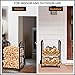 Amagabeli Fireplace Log Rack with 4 Tools 74 x 40 x 30 cm Fireplace Tool Set Large Capacity Firewood Rack Firewood Holder for Indoor Outdoor Storage Rack Tools