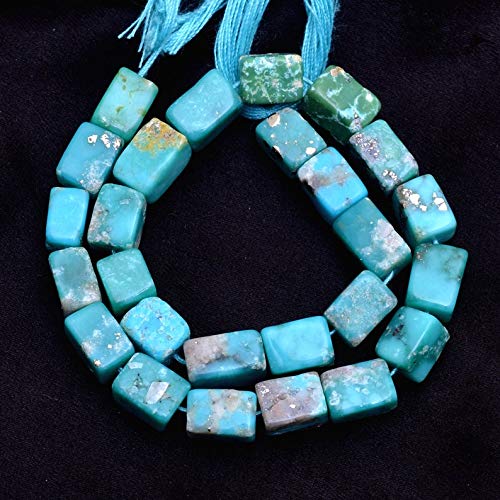 Perles turquoise naturelle d'Arizona cube 6mm-7mm fil pierre semi-précieuse