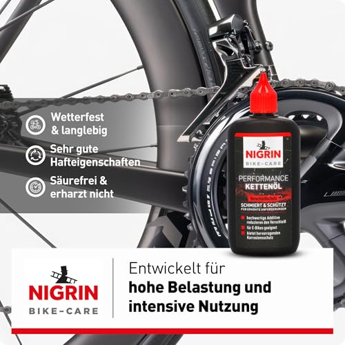 NIGRIN BIKE-CARE E-Bike-Kettenöl, 100 ml Flasche, Fahrradkettenöl, verringert Reibung, macht Fahrradketten leichtläufig – Ansicht 3