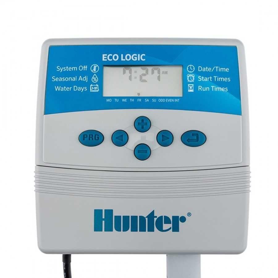 Suinga Hunter ELC 6 – Programmatore di irrigazione automatico, Eco Logic 6 stazioni, per interni, 230 V CA, bianco