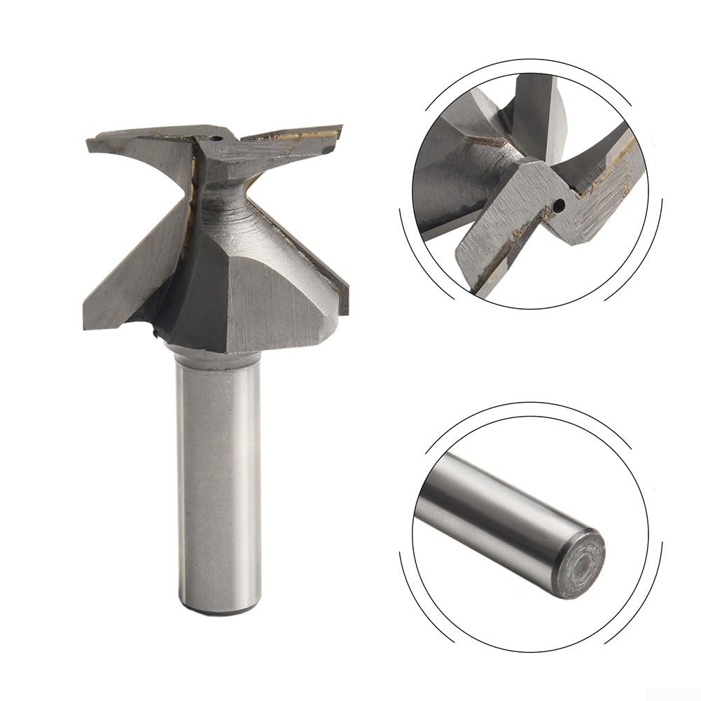 Punta per pialla per legno, fresa per fresa flycutter per appiattimento e coniglio, codolo da 12 mm, per piegatura ad arco integrata, per lavorazione del legno professionale (R18)