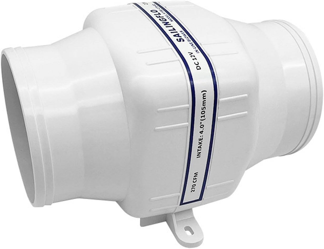 4" in-line Marine Bilge Air Blower 12V 270CFM Centrifugal Bilge Fan