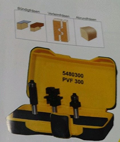 Profi Gehrungs Verleimfräser Set Bündigfräser Abrundfräser S=8 mm PVF Cover
