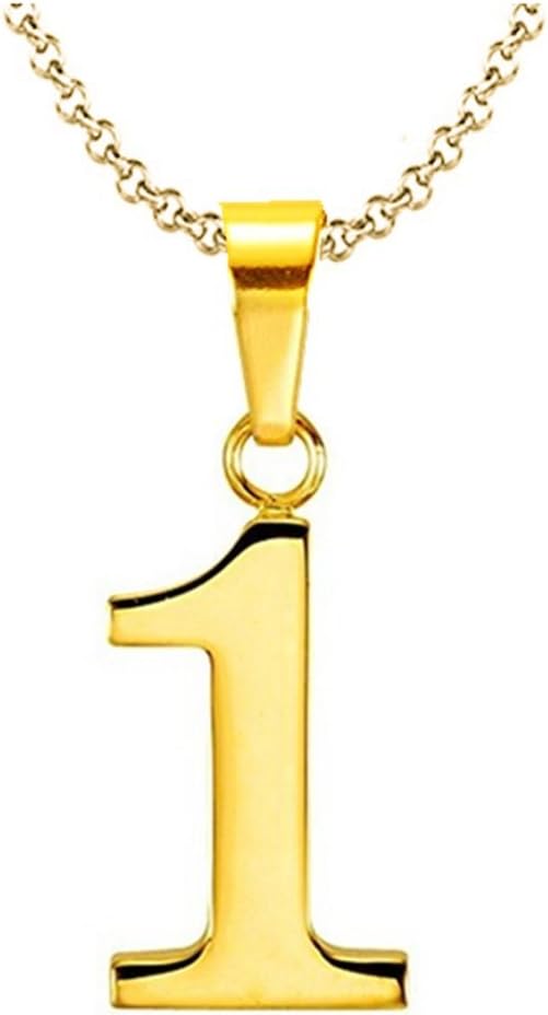 925 Sterling Silver 18k Gold Plated Number 0-9 Charms Pendant Necklace with Chain