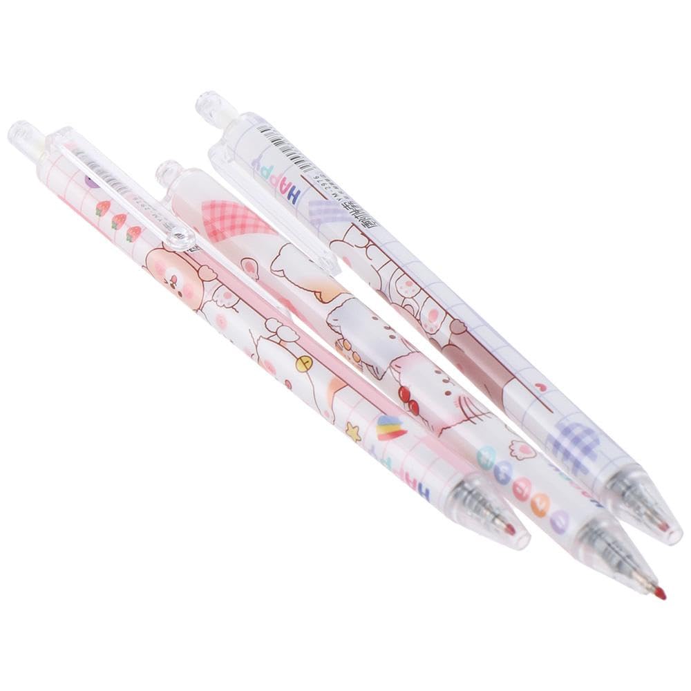 Risedot 6 PCS 0.5mm Fine Point Cute Pens, Black Ink Pens Fine Point Smooth Writing Pens, Retractable Gel Pens - Image 3