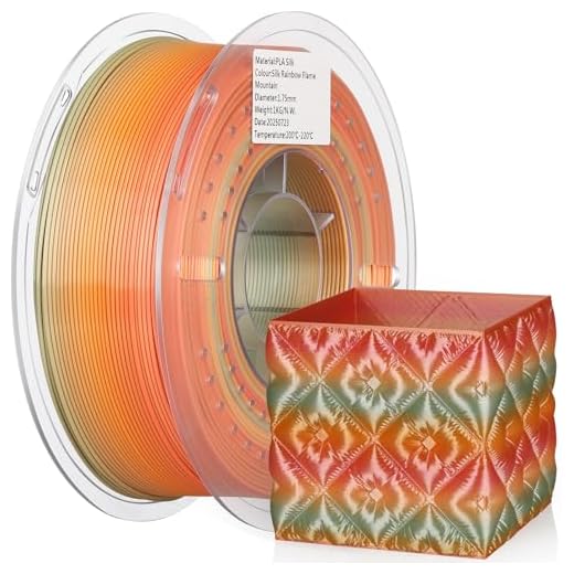 LANDU Silk PLA 3D Printer Filament Multicolor Rainbow PLA Filament 1.75mm Gradient Color Changing Filament 1kg (2.2lbs) Dimensional Accuracy +/- 0.02 mm Silk Rainbow Filament