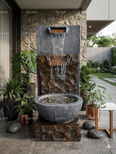 Image of Cascading Big Fountain with for Home Decor Indoor Outdoor Garden Aniiversary Gifting (Size: 81 x 36 x 36 cm)