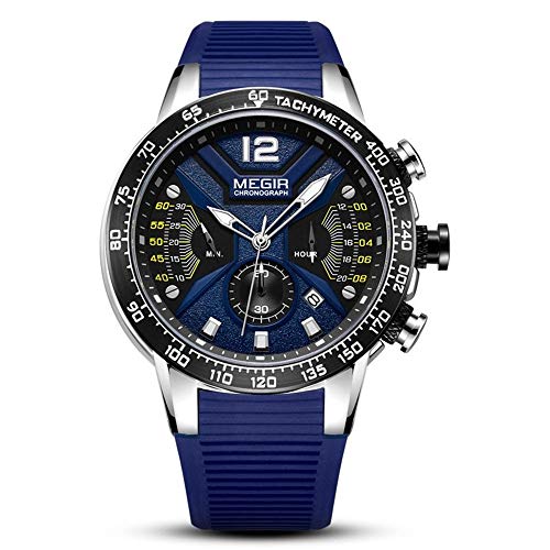 Montre chronographe à quartz LULI homme étanche bleu sport chic et élégante