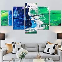 SIGNWIN 5 Panel Canvas Wall Art Abstract Colorful Geometric Hallway Minimalist Mixed Media Multicolor Patterns for Home Decorations Ready to Hang - 60