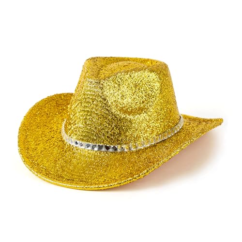 Image of Women Cowboy Hat Western Style Glitter Party Costume Hat