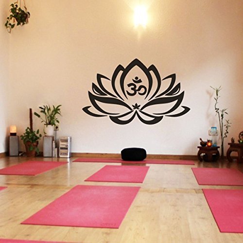 Wand-Tattoo Lotus-Blume mit Om-Zeichen, Yoga, Vinyl,...