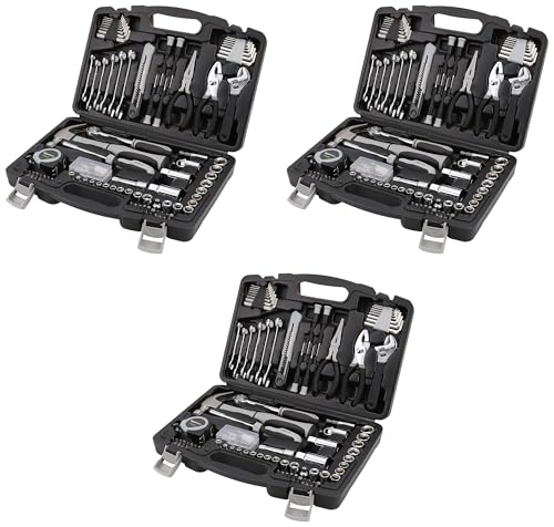 Image of AmazonBasics 131-Piece General Household Hand Tool Set (Pack of 3)