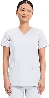 Cherokee Medical Women's Scrub Top V-Neck Modern Classic Fit with 3 Pockets, Ultra Soft and 2-Way Stretch Fabric - WW620