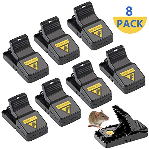 AIXMEET Mäusefalle Wiederverwendbar, 8 Stück Schlagfalle aus Kunststoff, Effektive Rattenfalle, einfach zu Bedienen, Effektive in Haus und Garten