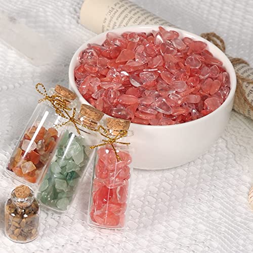 Nupuyai 0.5lb Cherry Quartz Crystal Chip Stones, Irregular Shape Tumbled Crushed Healing Stones Quartz Rocks for Home Decor - Image 2