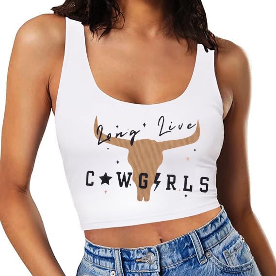Cowgirl Crop Top Women Country Concert Tops Western Cowboy Tank Tops Country Music Cami Sleeveless Tops2
