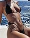 Women Halter String Bikini Set Sexy Thong Cheeky Two Piece Swimsuits Solid Color Bathing Swimwear (Black, X-Large)