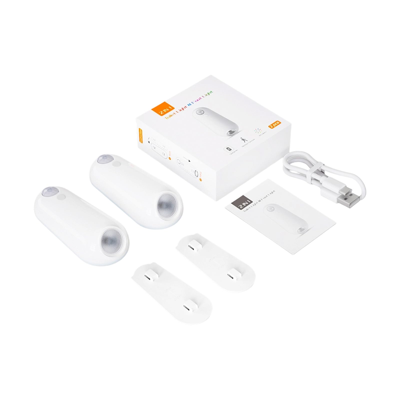 Kahdgss 2 Sets Usb Rechargeable Motion Sensors Night Light With Mount For Hallway Toilet Stair Bedroom Motion Activated Lights Sensing