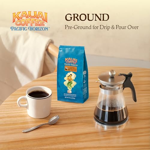 Kauai Coffee Ground Coffee – Smooth, Rich, Medium Roast – Nutty Caramel and Tropical Coconut – Arabica Coffee, 10% Hawaiian with No Bitterness – Coconut Caramel Crunch, 1 Pack of 24oz