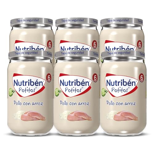 Nutribén Potitos De Pollo con Arroz Desde Los 6 Meses Pack de 6 x 235gr (Paquete de 6)