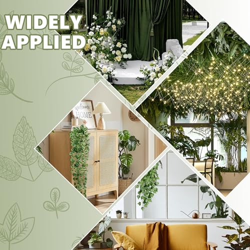 Miniatura 7 de 3 Piezas De Enredadera Artificial Colgante - Plantas Falsas De 96 Cm Con Hojas Verdes Ultrarealistas Para Decoración De Bodas, Balcones, Jardines, Dormitorios Y Paredes Interiores - Sin Mantenimiento