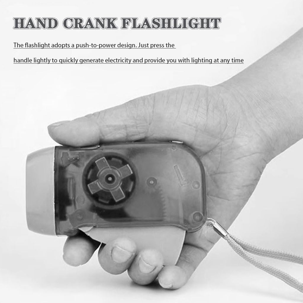 Torcia Ad Energia Manuale 4/8/10 Pezzi, Torcia Elettrica Dinamo Manuale Senza Batteria Con LED, Campeggio Ed Escursionismo(Gray color,Set 3)
