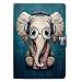 Produktbild CaseFun iPad 10,2 2019 Hülle (iPad 7. Generation) Hülle Leder Tasche Cover Schutzhülle Schale Etui mit Auto Aufwachen/Schlaf Stand Funktion Elefant